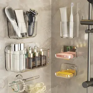Shower ,6 Pack  Rustproof Shower Organizer with Large Capacity,No Drilling Shelves for Bathroom Storage &  Decor (Clear)