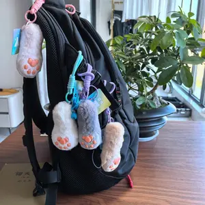 10cm Cute Mini Cartoon Cat Paw Plush Toys Soft Delicate Fluffy Paw Pendants Funny Keychain Backpack Decor Funny Kids Gift