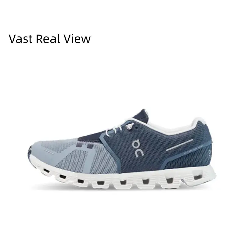 Lightweight Cushioned Running Shoes, Deep Blue and Light Gray Blue Colorway, CloudTec Cushioning Midsole