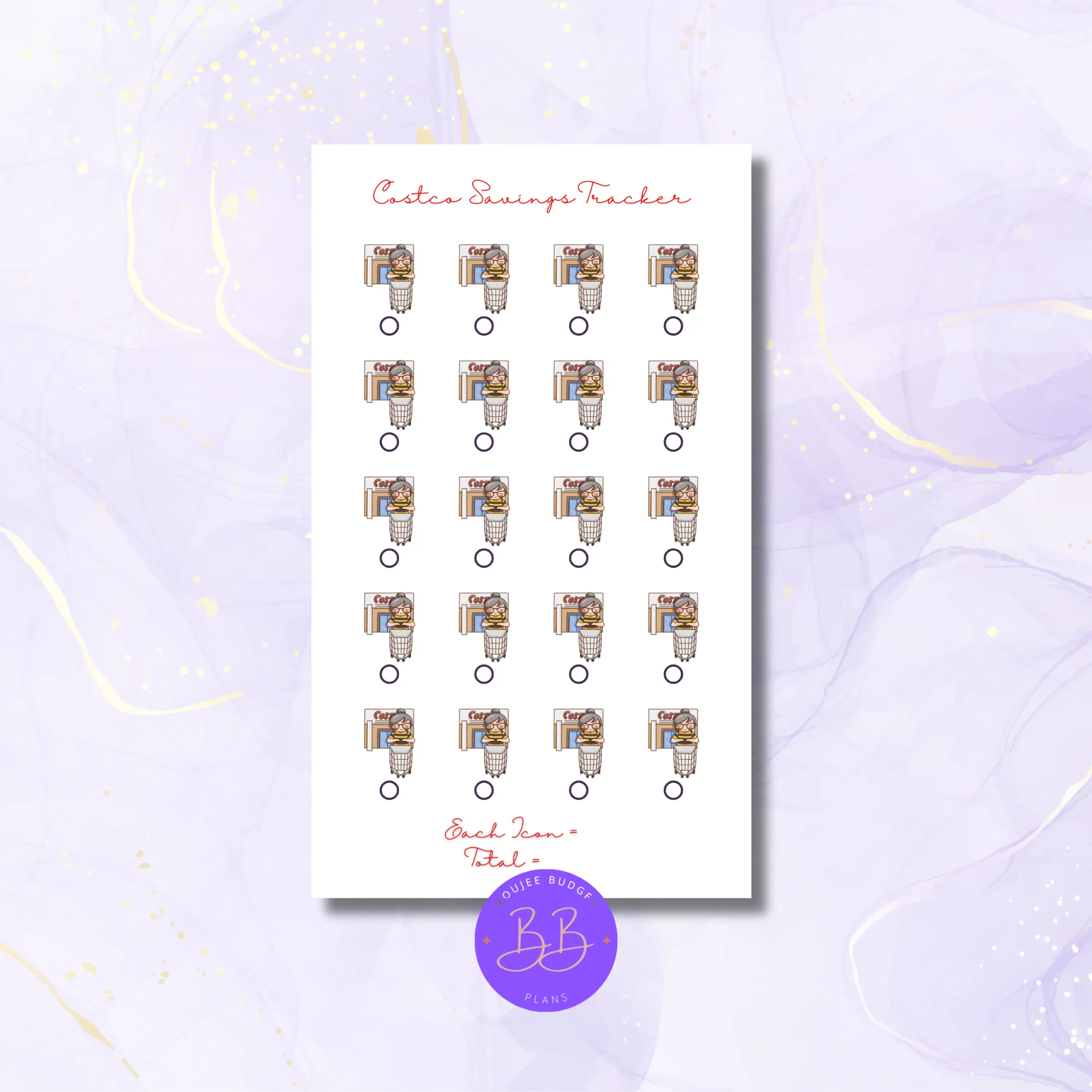 Mia and Mandy Costco Savings Tracker | A6 Binder Insert | Bulk Shopping Sinking Fund