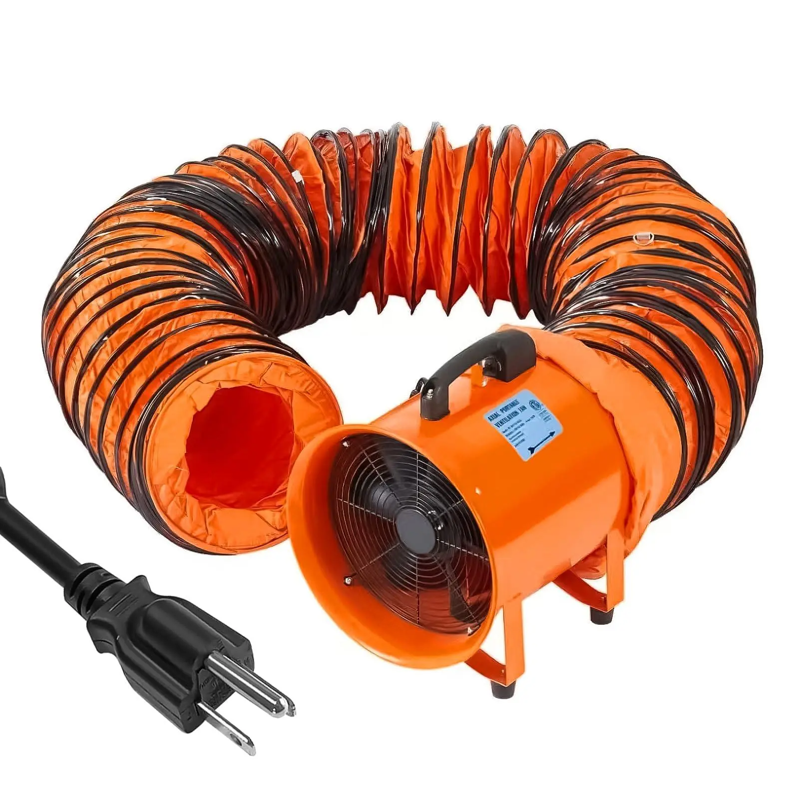 GARVEE 12 in Heavy-Duty Blower Exhaust High Velocity Fan - 3500 CFM, 3500 RPM, Low Noise Ventilation with 16.4 ft Duct for Workshop, Confined Space