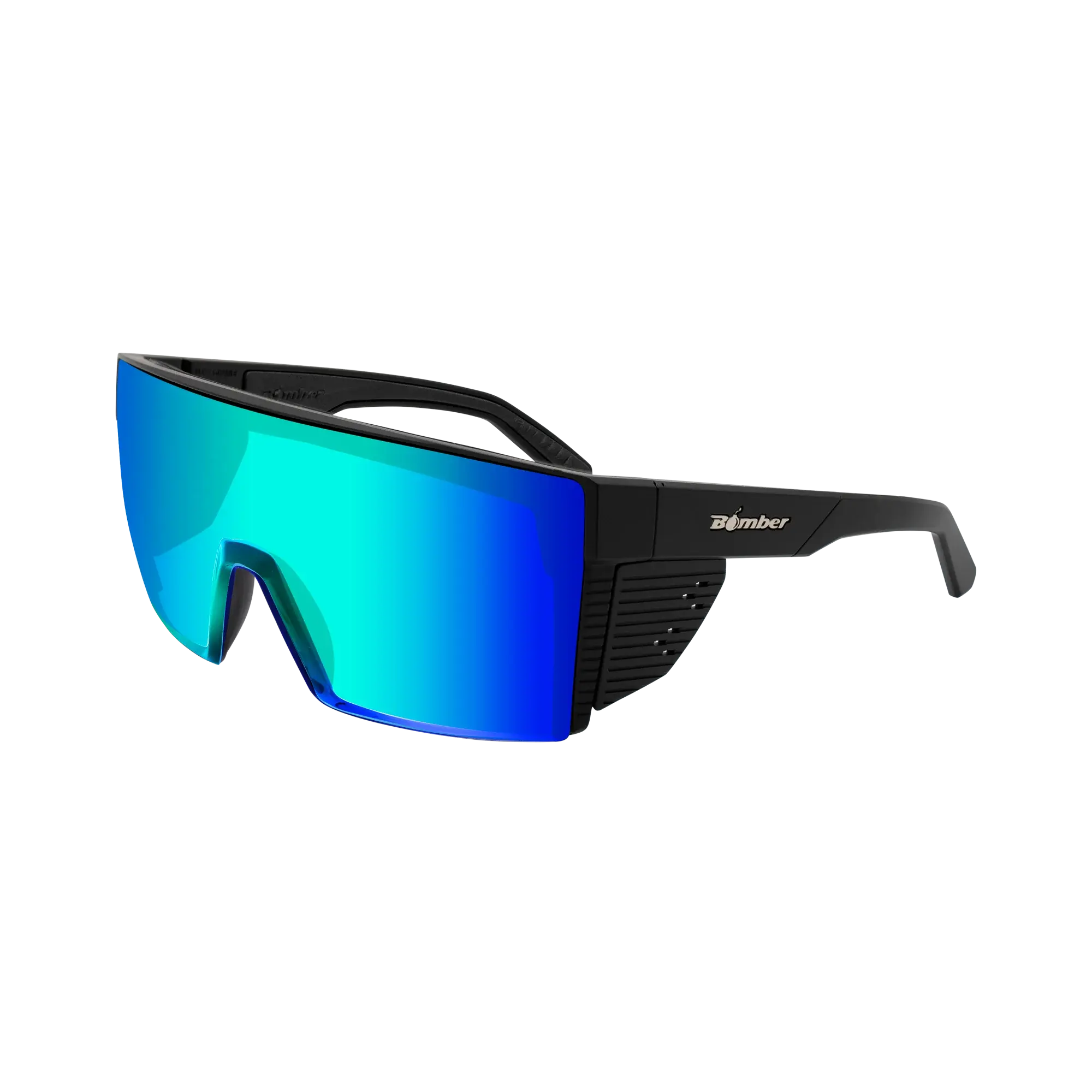 Bomber - Buzz Z87+ Johnny Matte Black / Ice Blue Mirror Sunglasses