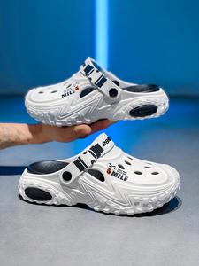 unisex colorblock clogs, casual comfortable breathable clogs, quick drying beach slippers, non-slip clogs for indoor & outdoor wear, boy