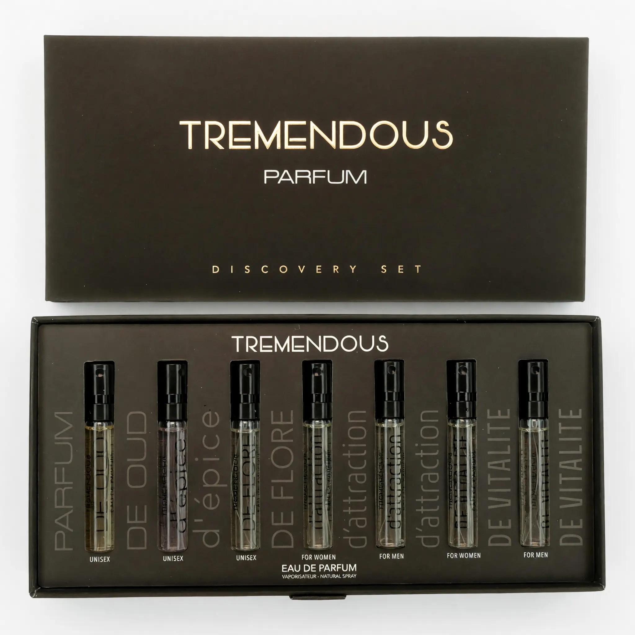 Tremendous Parfum 7-Piece Discovery Set, 0.68 fl oz Fragrance Sampler Set for Beauty & Personal Care Enthusiasts