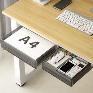 Under Desk Table Drawer Storage Organizer,2 Pack Large & Medium Slide Out Desk Drawers -  Desktop Organizer,Attachable Pencil Storage Tray Under Table(ML)