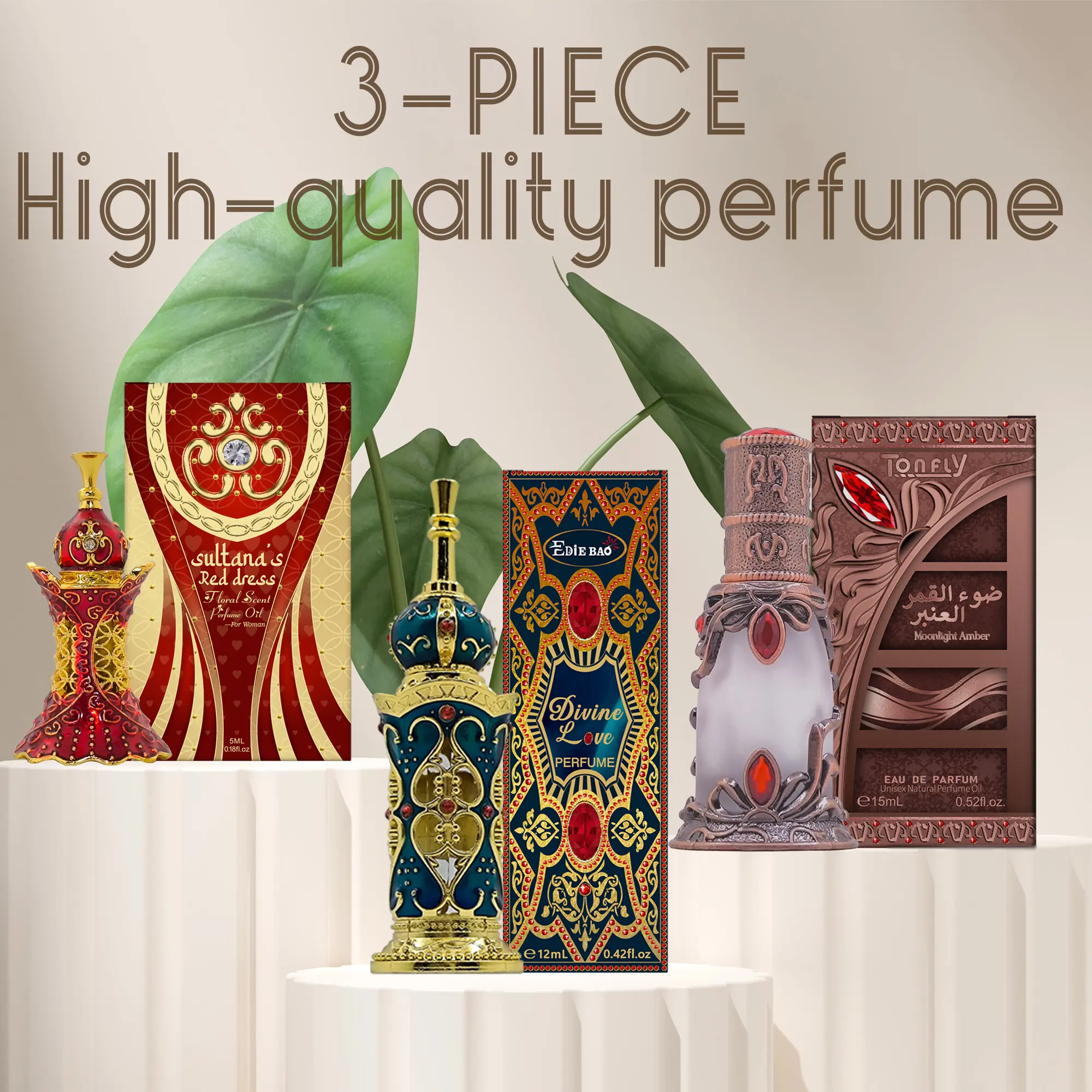Spray Your Mood  Divine Love + Moonlight Amber + Mini Red Dress Trio（PERFUME OIL  Alcohol-free  12ml+15ml+5ml）