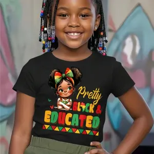 [Educated Black History T-Shirt] Educated Black History African T-Shirt - Pretty Boys Girls Graphic T-Shirt - Short Sleeve Round Neck Casual Tee With Sprinkle Patterns, Comfortable Casual Attire For Boys & Girls, Fashion Street Style All-Season Top,