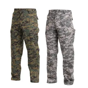 Mens Digital Camo US Army ACU Style Pants Military Cargo Pocket Combat Uniform