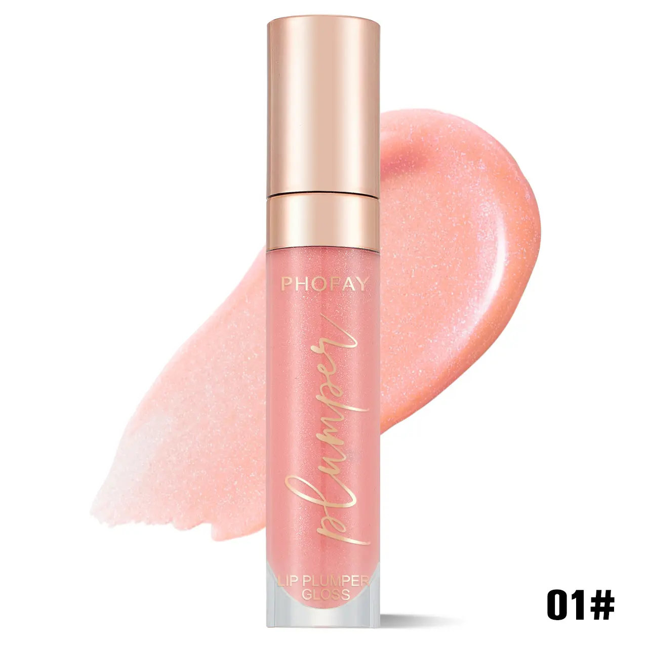 PHOFAY Shiny Lip Plumper Gloss| Hydrating High Shine Glass Lip Glow Tint| Plumping Non-Sticky Lip Oil