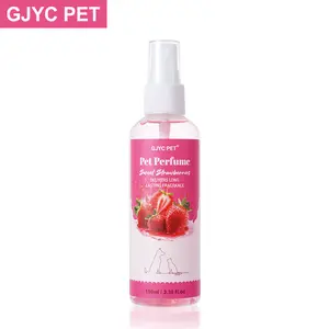 GJYC PET Pet Perfume Sweet Strawberries 3.38 Fl.Oz Long Lasting Fragrance For Dogs & Cats Delicate Strawberry Scent Gentle Formula For All Breeds Keeps Your Pet Smelling Fresh Clean Odor Control Foam Bottle Naturally Derived