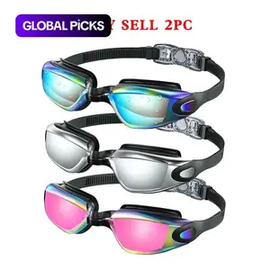 Swimming Goggles, 2 Counts Anti-fog Waterproof Outdoor Swimming Goggles, Swimming Accessories for Adults & Teens #GLOBAL PICKS