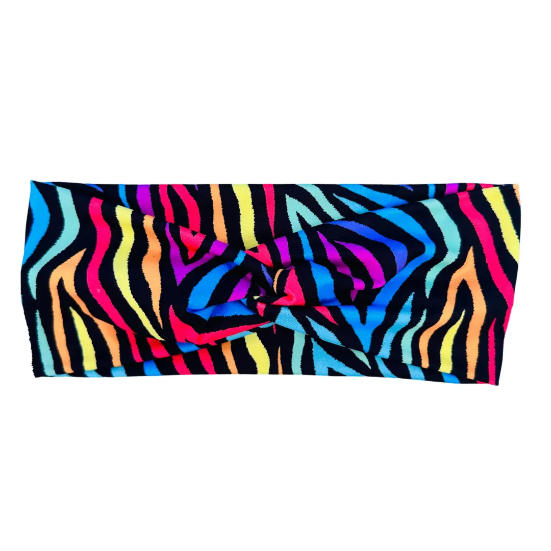 Twist Headband - Rainbow Zebra
