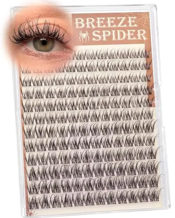 Breeze Spider Lash Clusters Wispy Eyelash Clusters DD Curl Natural Cluster Eyelash Extensions 10-16mm 144PCS Venus Individual Lashes with Invisible Band Lash Extensions for Daily Wear by zenotti