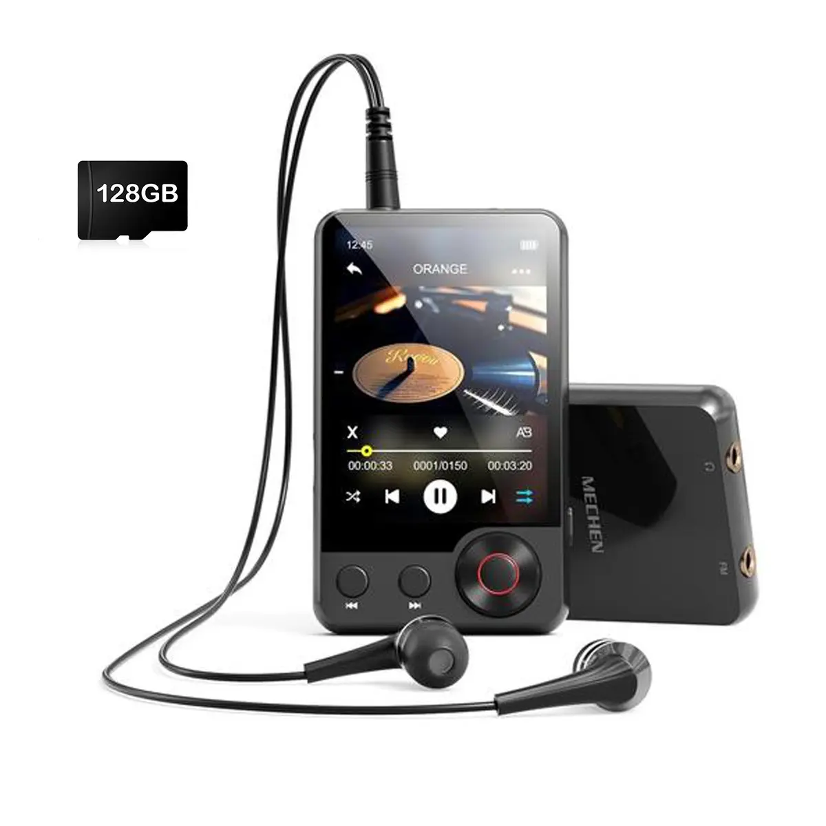 Mechen D53 Bluetooth-compatible Portable Music Mp3 Player with Touch Screen, HiFi Speaker, Fm Radio, Supports Up to 512gb SD Card, Includes USB Cable and Headphones