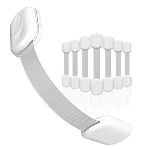 Child Safety Locks, High Toughness, Adjustable Length, Quick & Easy Installation, 3m Adhesive No Screws, Multi-Purpose for Cabinets, Drawers, Refridgerators & Doors