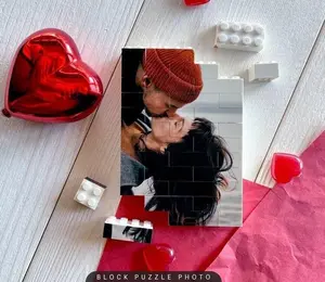 Valentine's Day Gift, Brick Photo, Gift for Boyfriend, Custom Photo Blocks, Personalized Photo Gift, Unique Gift, Building Block, Love Gift