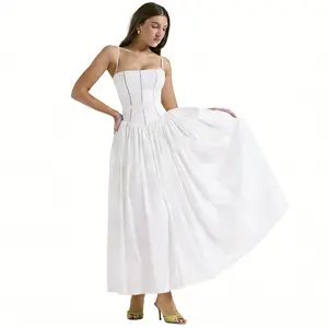 Elegant Ditsy Floral Spaghetti Strap Dress |       Flattering Slim Fit Dreamy Ethereal Maxi Dress