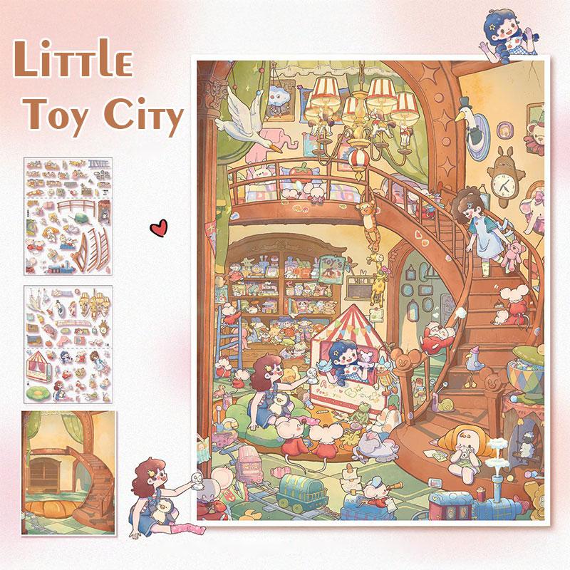 6-in-1 Fantasy Fairy Tale 3D Scene Sticker Book,DIY Miniature Diorama Kit for Journaling & Scrapbooking,Kawaii Gift Set for Women Girls & Teens,PET Sticker Collection