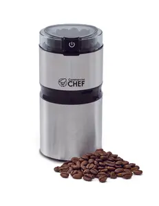 Commercial Chef Coffee Grinder, 2.1-Oz. Capacity, Kitchen Appliance Grinds Coffee, Herbs or Spices, 200 Watt, One-Touch Pulse Control, CHCG21SSA6, Stainless Steel