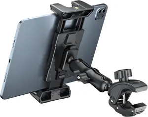 Tablet Mic Stand Holder for iPad Treadmill Handlebar Clamp, Mount for Spin  Microphone Peloton  Bicycle, Fit 5-13 iPad Pro 12.9 Air Mini, Galaxy Tab, , Fire HD 10