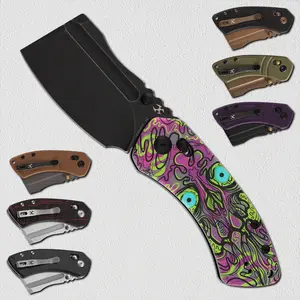 KANSEPT Korvid V D2 Blade  G10 with Diamond Pattern Handle Double Sided Clip Designed by Koch Tools