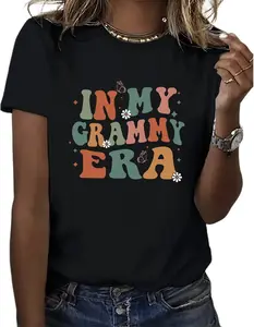 In My Grammy Era Funny Text Women'S Cotton T-Shirt Top Summer Wear