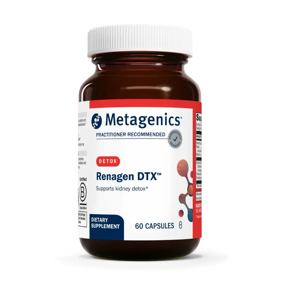 Metagenics Renagen DTX - Healthy Kidney Detoxification - For Heart Health - With Vitamin B6, Folate, Vitamin B12 & Cordyceps - Nutritional Supplement - Non-GMO - Gluten-Free - 60 Capsules