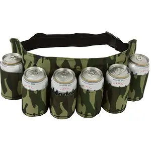 Beer Belt Holster Soda Bottle Holder Belts Drink Can Holder Adjustable Waist Pack Bag Holds 6 Cans Perfect for Parties Picnics Hiking