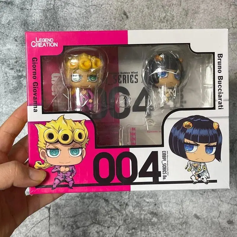 JoJo's Bizarre Adventure Unisex Chibi Q-Version Mini Action & Toy Figure Set of 2 - Giorno Giovanna, Bruno Bucciarati Models, Home Desk Decoration, Party Gift, Set Of Two, Action & Toy Figures