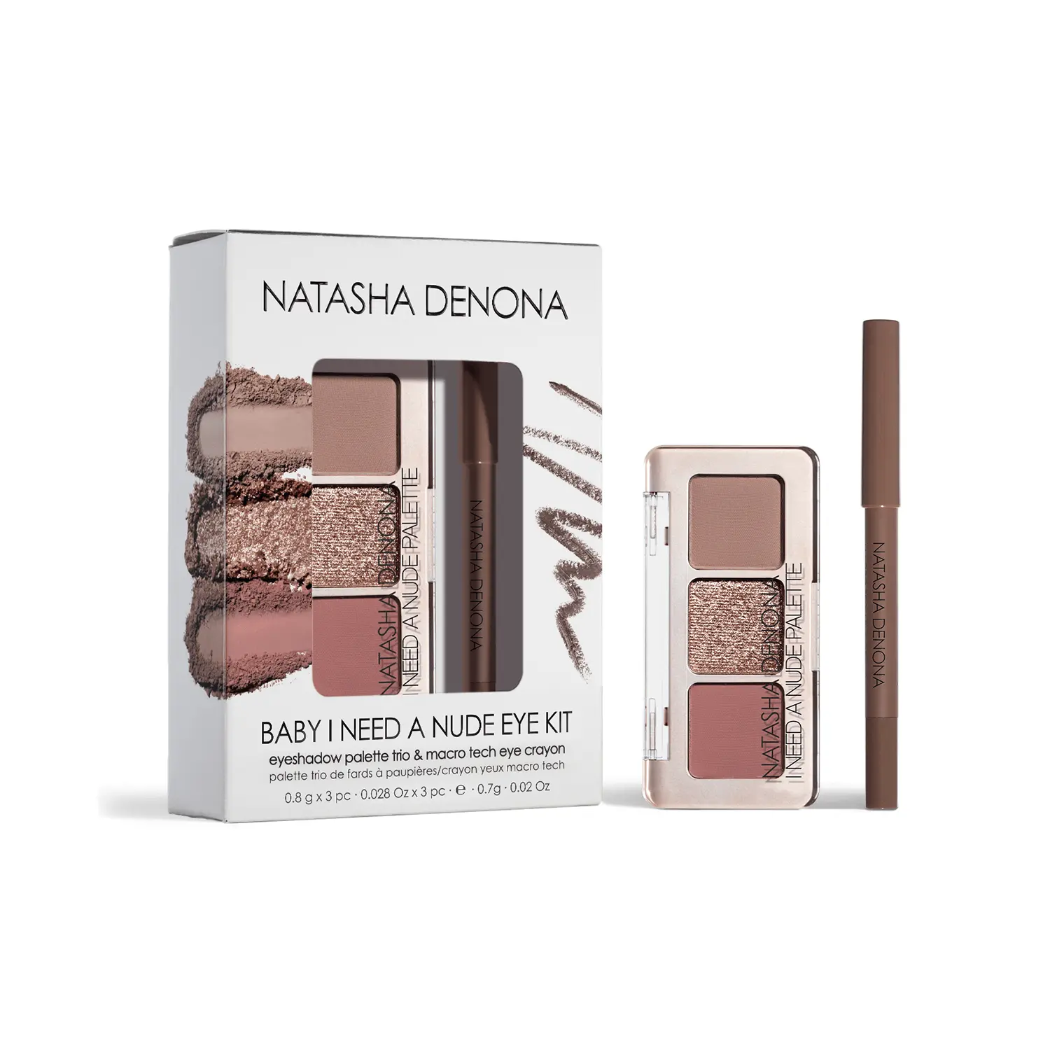 Natasha Denona Nude Eye Kit - Perfect Cosmetic Gift for Your Little Princess - Eyeshadow Makeup White Matte Natural Brown Tan