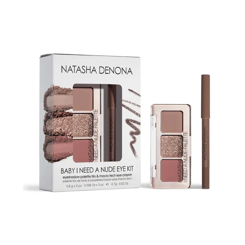 Natasha Denona Nude Eye Kit - Perfect Cosmetic Gift for Your Little Princess - Eyeshadow Makeup White Matte Natural Brown Tan