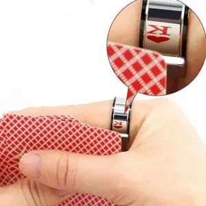 Poker Card Magic Glossy Mirror Finish Titanium Steel Ring, High Reflective Stainless Steel Couples Ring for Playing Cards