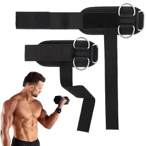 Double D Ring Lifting Straps - Thick Padding - Maximum Support - Padded Back - Thick Non-Slip Strap for Superior Grip - Lifting D Rings Straps