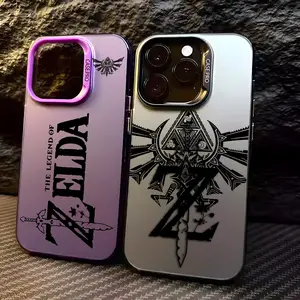 Game L-Legend Of Z-Zeldas Phone Case For IPhone 16 15 14 13 12 11 Pro Max Black Matte Multicolor Laser Metallic Aurora Funda