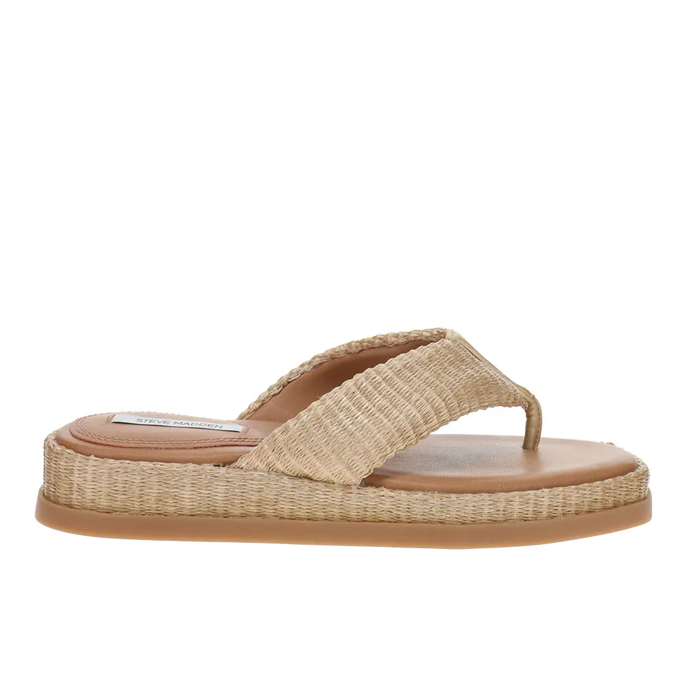 Steve Madden Womens Bella Flip Flop Casual Sandals Casual Low Heel 1-2" - Beige