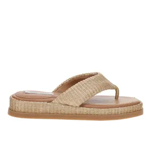Steve Madden Womens Bella Flip Flop Casual Sandals Casual Low Heel 1-2" - Beige