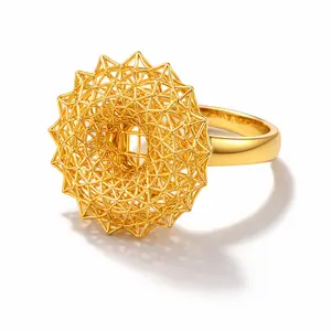 Vale & Veil — Paris | Astre Statement Ring | Sculptural Gold Lattice Design