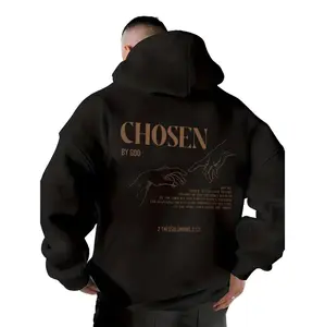 Chosen By God Premium Long Sleeve Hooded Sweatshirt With Kangaroo Pocket For Outdoor Comfort