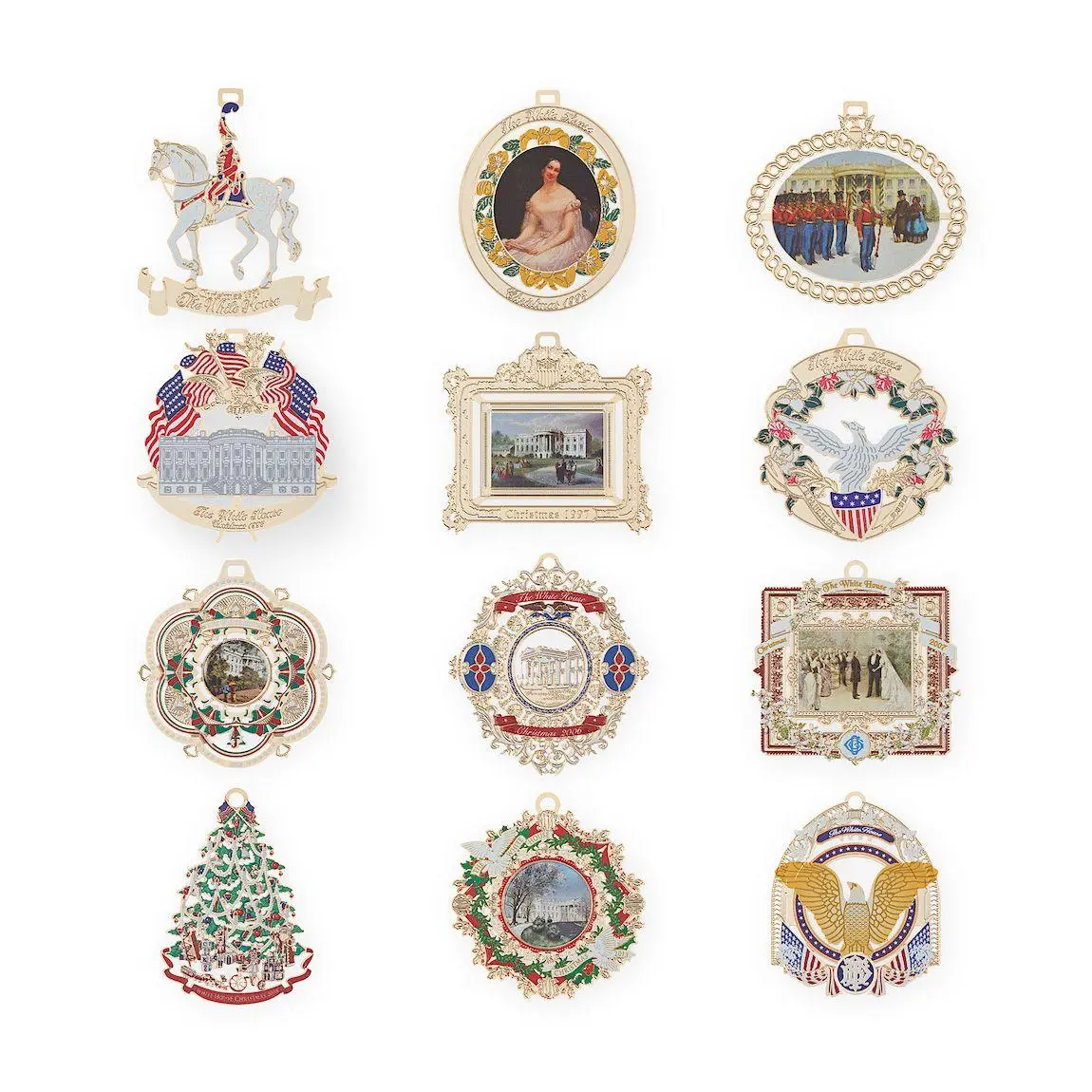The White House Christmas Replica Ornament Miniatures -2nd Set