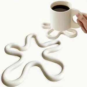 2pcs Geometric Silicone Trivet Mats, Heat Resistant Non-Slip Pot Holders, Cup Coasters, Table Mats, Kitchen Countertop Protector