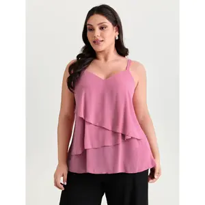 BLOOMCHIC Plus Size Layered Camisole Solid Tank Top [M–6X], 2026 Summer Vibes