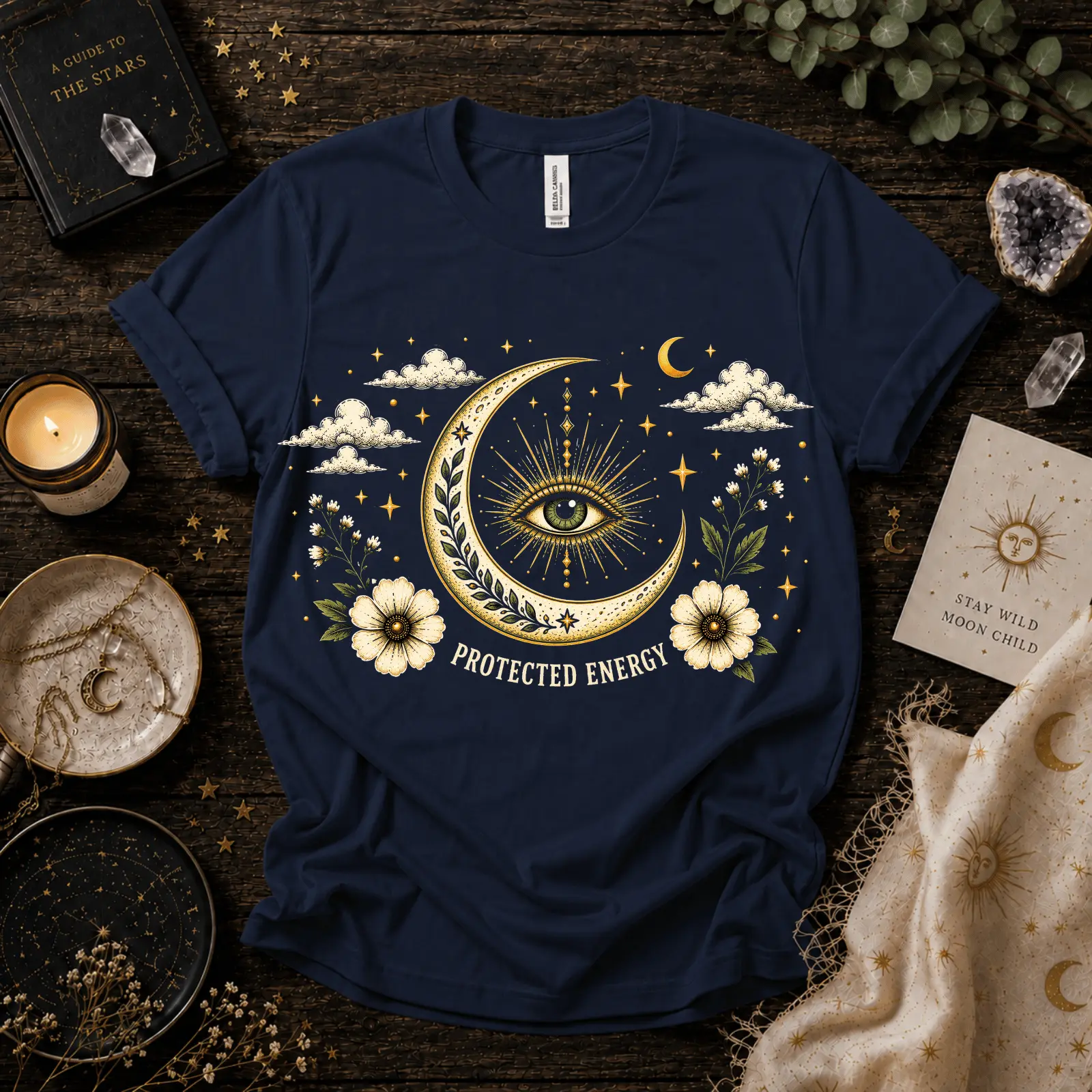 Protected Energy | Mystic Celestial Graphic T-Shirt