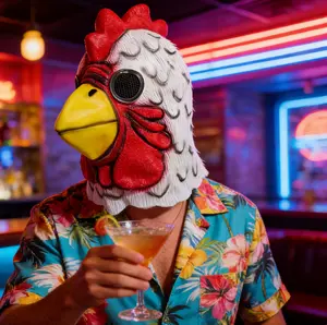 Rooster Cock Mask Full Head Props for Halloween Cosplay Latex funny costume accessory