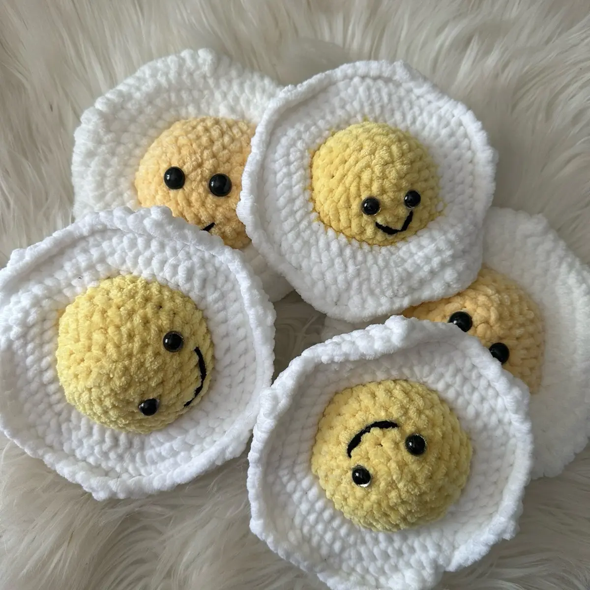 crochet fried eggs