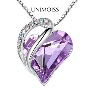 UniMoiss Infinity Love Heart Pendant Necklace Birthday Valentine's Day Wedding Engagement Anniversary Gift Daily Wear jewelry