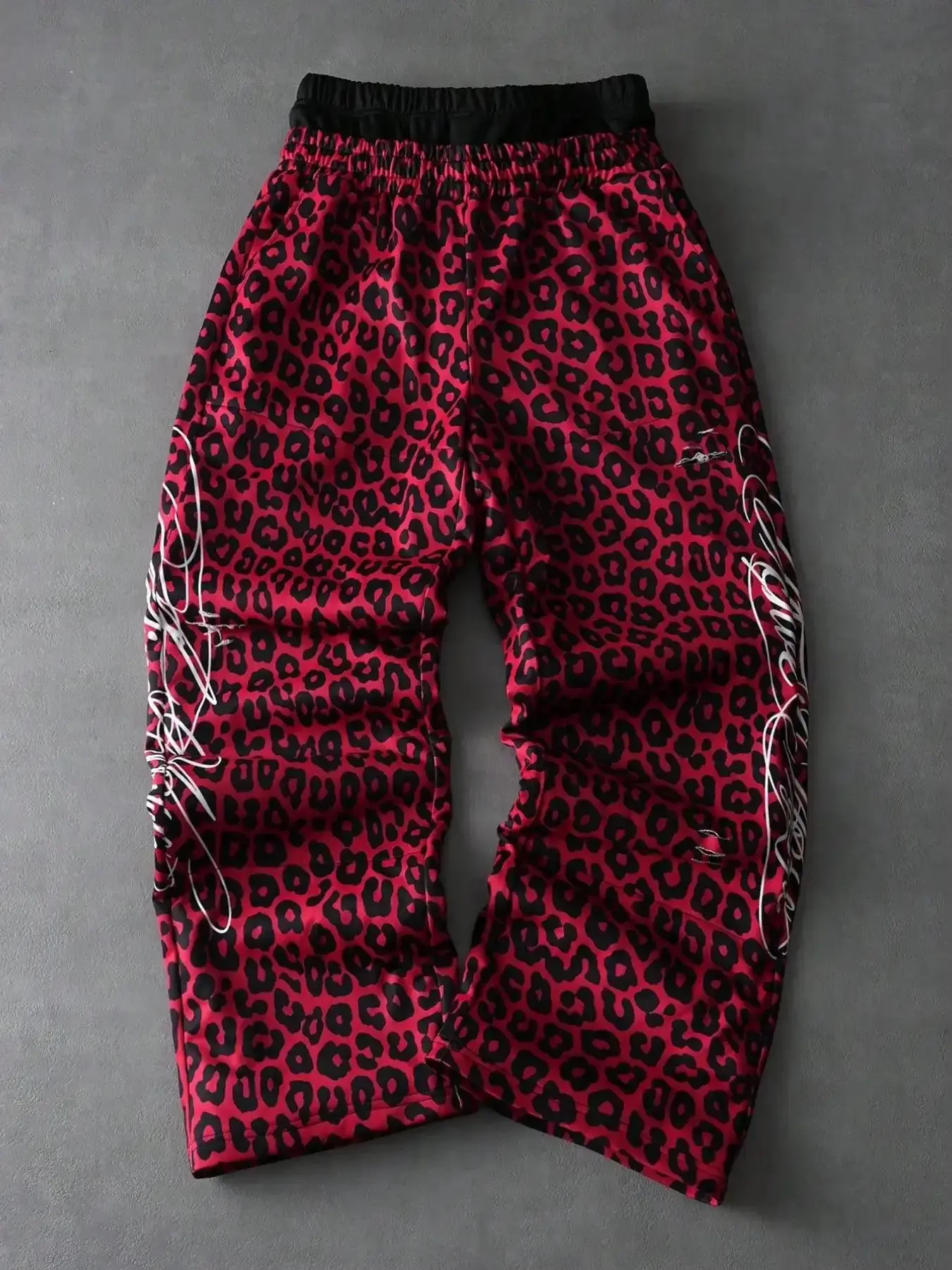 Men's Premium Camo Sweatpants Set, High Waist Oversized Fit, Dual Waistband, Leopard Sticker Text Pattern, Youth Streetwear Casual Sport Daily Commute, summer essential, hidden gem, minimal style, customer favorite, all occasion