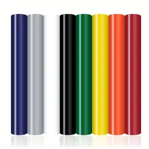 8-Sheet Multi-Color HTV Vinyl (12x10" & 3.35") - Iron-On for T-Shirts/Bags, Cricut Compatible