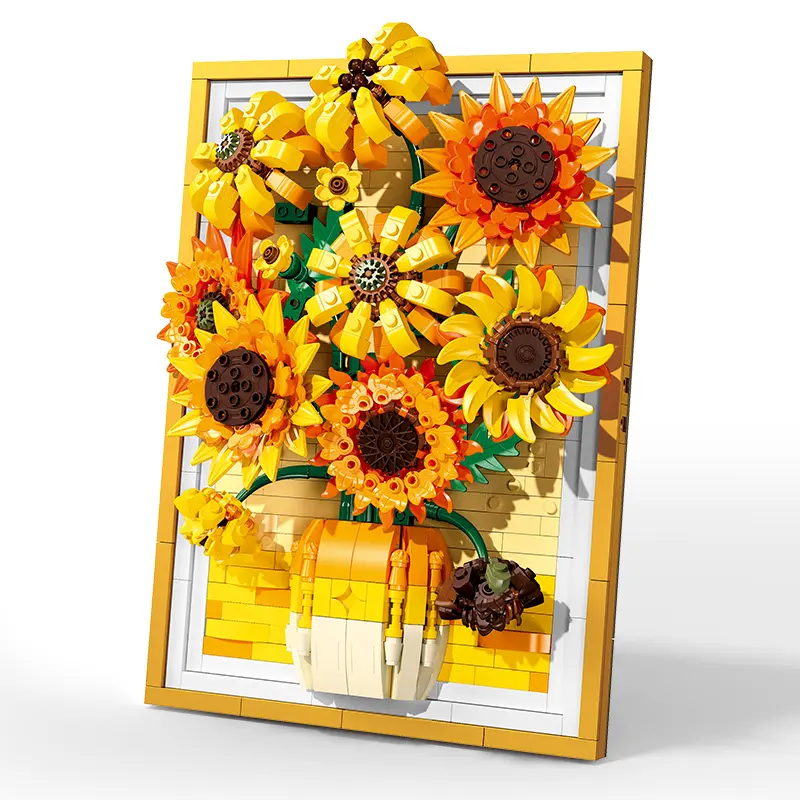 Sunflower Picture Frame Building Block Set | DIY Flower Wall Art, Aesthetic Room Decor, Creative Gift for Her, Home & Desk Decoration,Perfect Gift | #summerwins