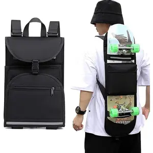 Foldable Skateboard Backpack Travel Carrier Bag for Regular Longboard Electric Skateboard Adjustable Shoulder Straps Universal Street Trend for Girls and Boys