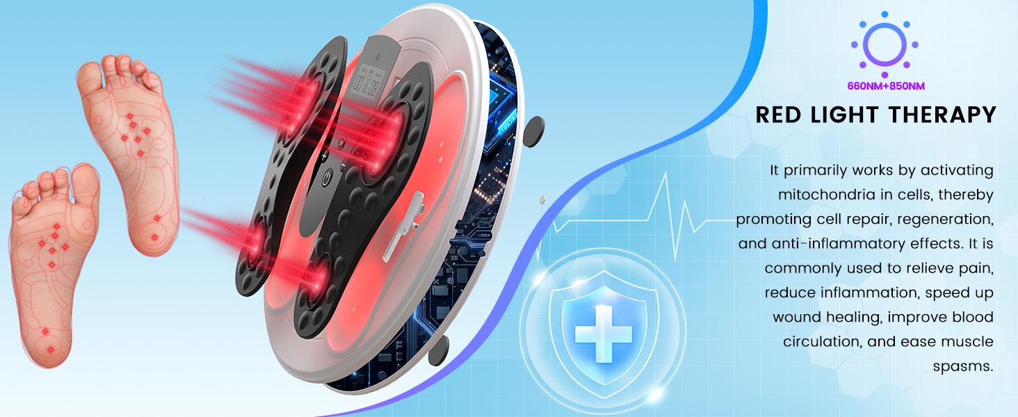 EMS Foot Massager with Infrared Therapy for Neuropathy, Foot Circulation Stimulator for Pain Relief, 10 Modes & 20 Strengths for Plantar Fasciitis, Swelling, Cramps, RLS EMS Foot Massager with Infrared Therapy for Neuropathy, Foot Circulation Stimulator for Pain Relief, 10 Modes & 20 Strengths for Plantar Fasciitis, Swelling, Cramps, RLS